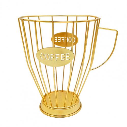 Universele Koffie Capsule Opslag Mand Koffie Cup Mand Vintage Koffie Pod Organisator Houder Zwart Voor Home Cafe Hotel: Golden L