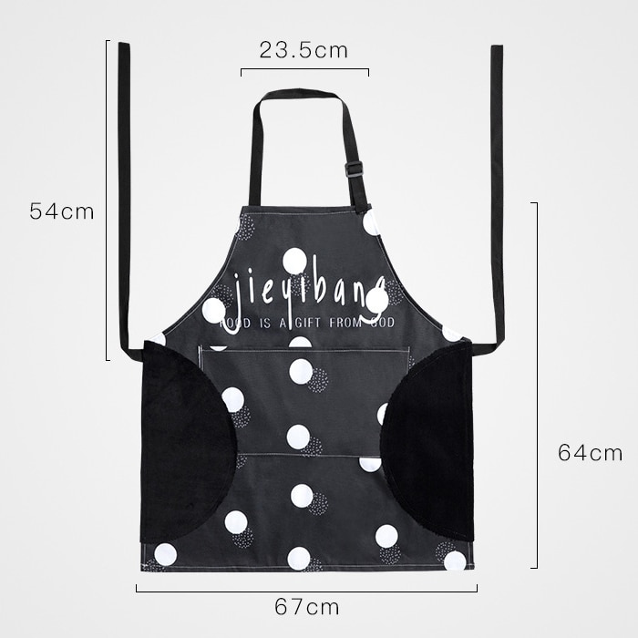 Nordic-Style Black and White Apron Kitchen Waterproof Oil-Proof Women's Overalls Men's Overalls Restaurant Shop Hand: A