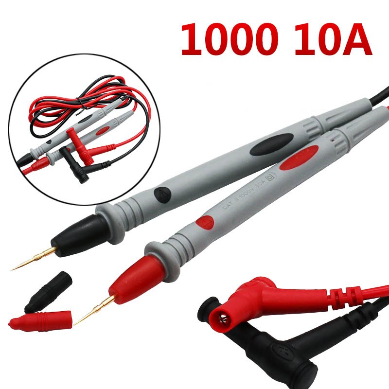 LCD Digital Multimeter AC DC 750 1000V Digital Mini Multimeter probe For Voltmeter Ammeter Ohm Tester Meter: 10A 2pcs