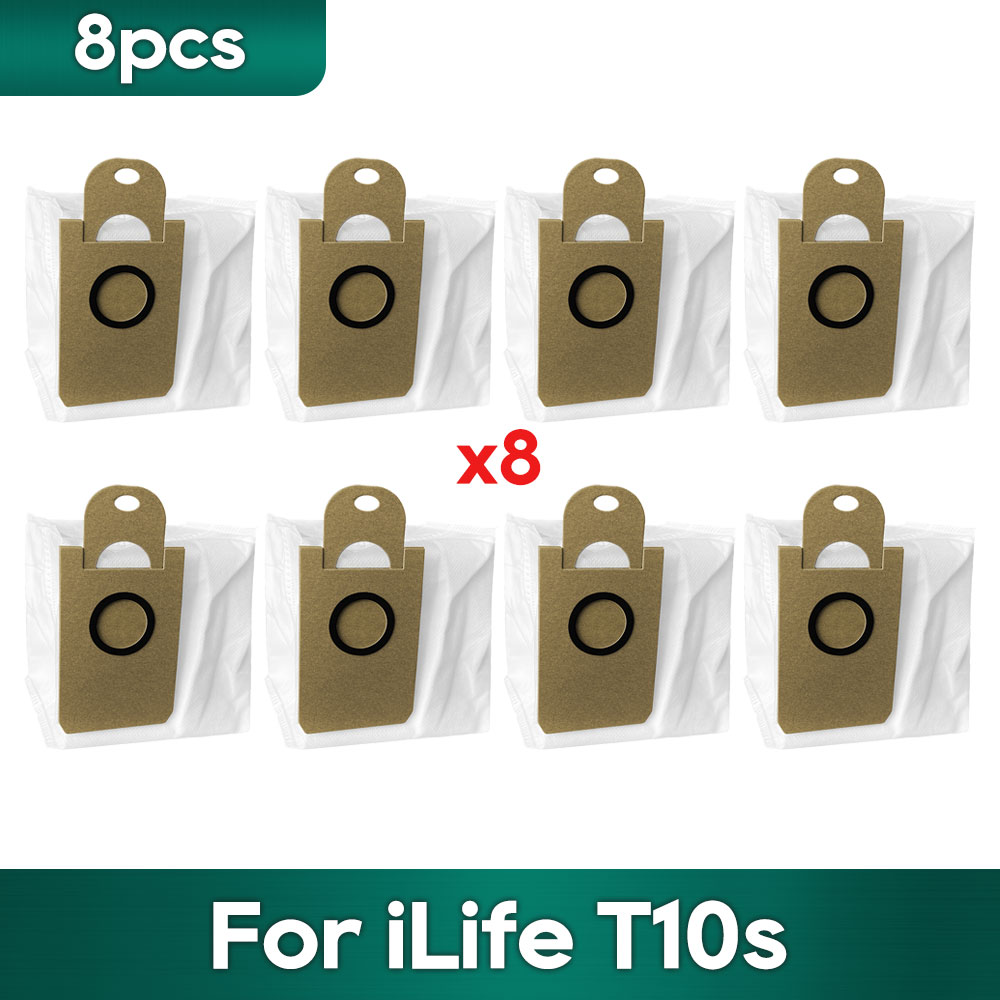 Compatible For iLife T10s Robot Vacuums Replacement Spare Parts Accessories Main Side Brush Hepa Filter Mop Cloth Wipe Dust Bag: Burgundy