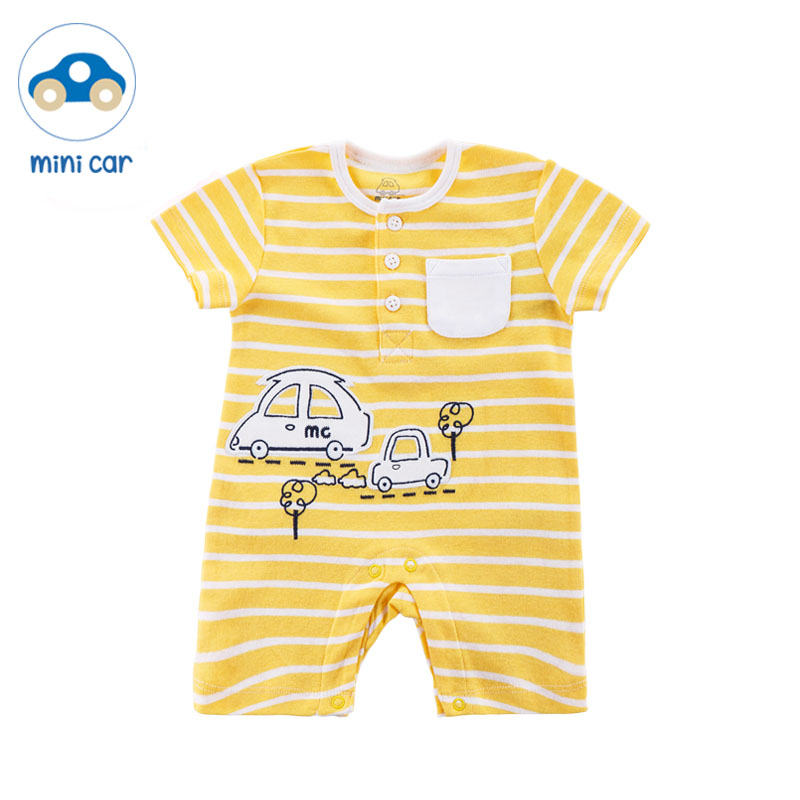 Roupas do bebê verão macacão de manga curta hatsuit arquivo aberto creeper para meninos algodão ao ar livre: MC 10349 / 9-12 Months 80
