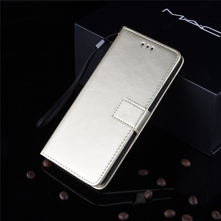 For LG K20 Case For LG K20 Dual Retro Wallet Flip Style Glossy Skin PU Leather Phone Cover For LG K20 LMX120EMW Case: gold