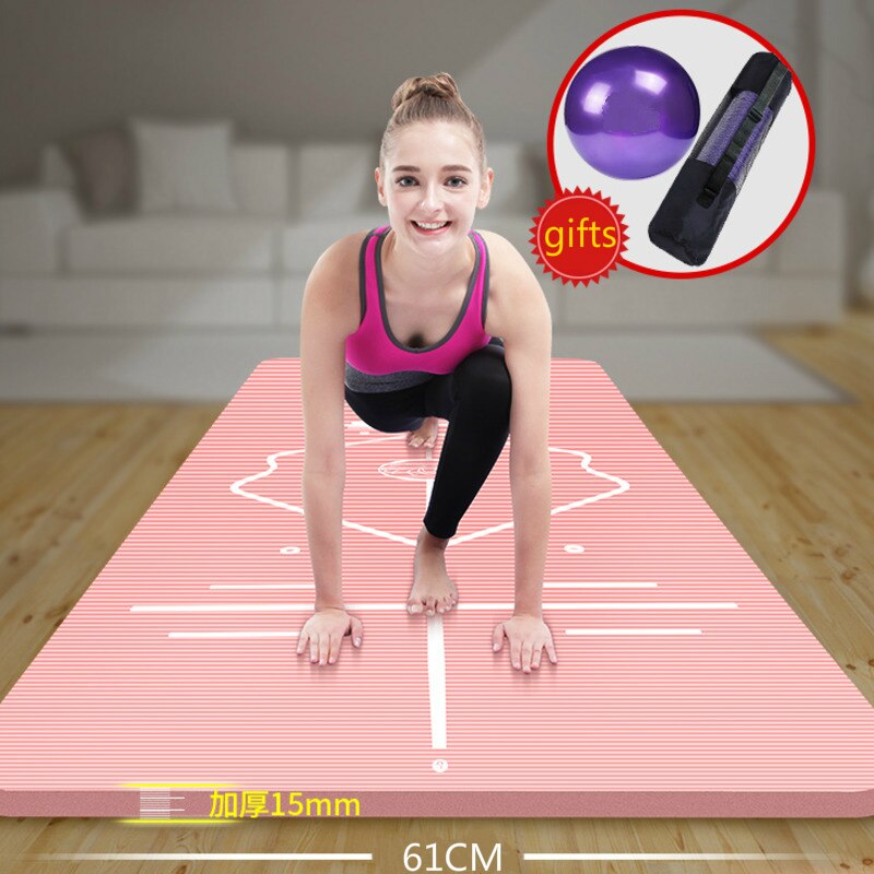 Beginner Yoga Mat Thickened Widened Lengthened Non-slip Women Yoga Practice Dance Fitness Mat For Home Fitness With Guiding Line