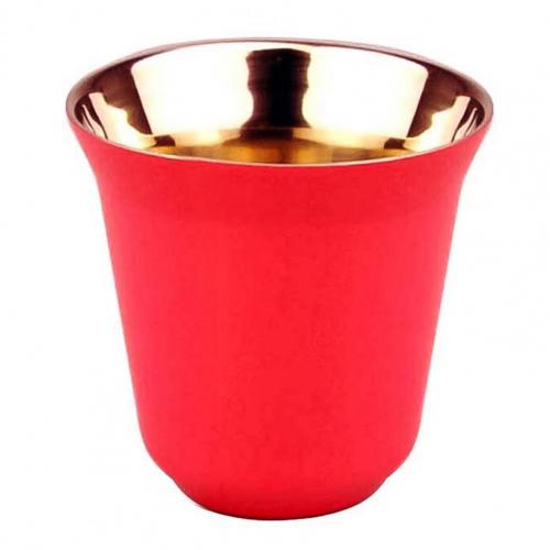 Double Wall Stainless Steel Espresso Cup Insulation Nespresso Pixie Coffee Cup Capsule Shape Cute Thermo Cup Coffee Mugs: Rose Red