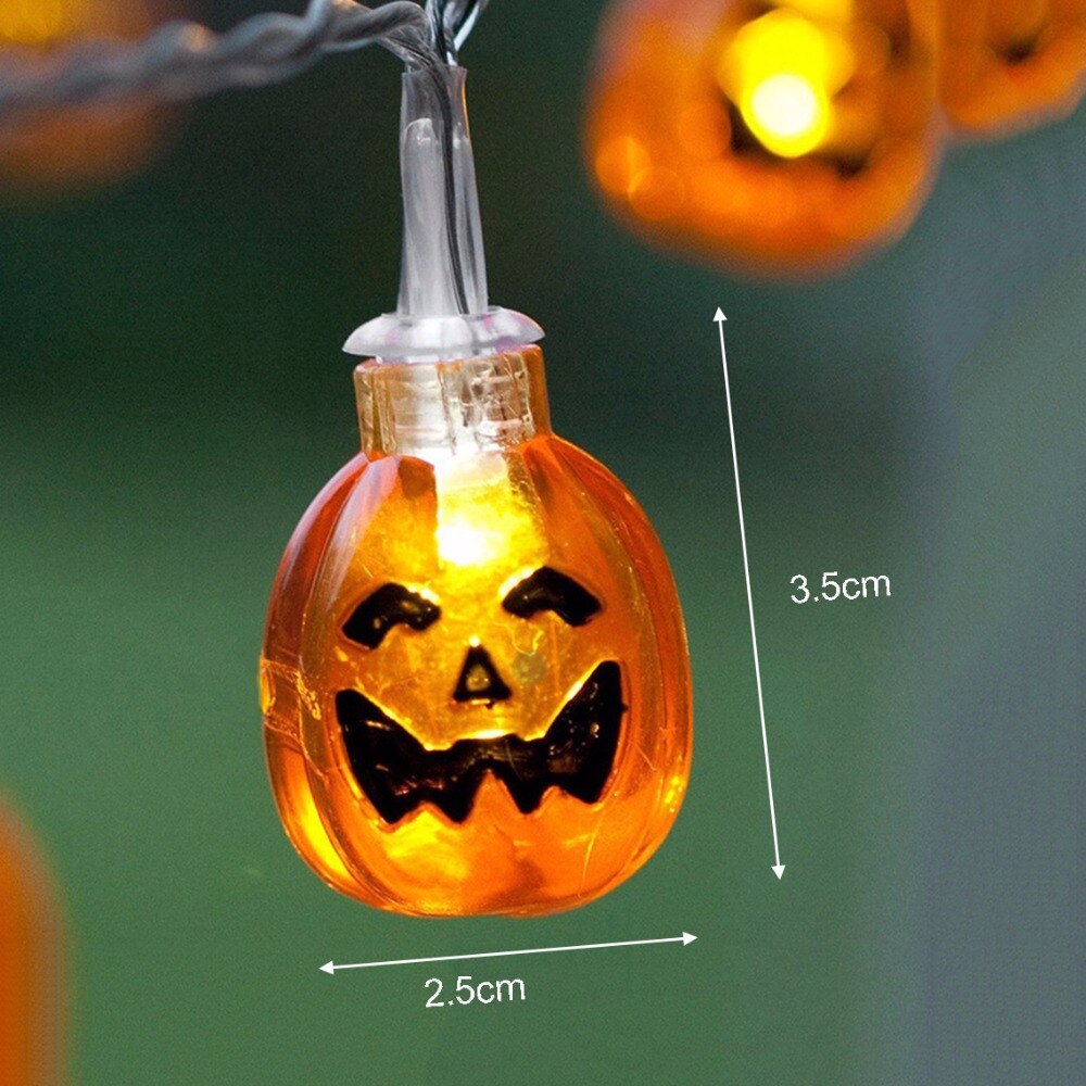 10-20 led-lampjes pompoen halloween led-lichtsnoer slingers 1m 2m nachtlampje warm wit op batterijen feeën tr