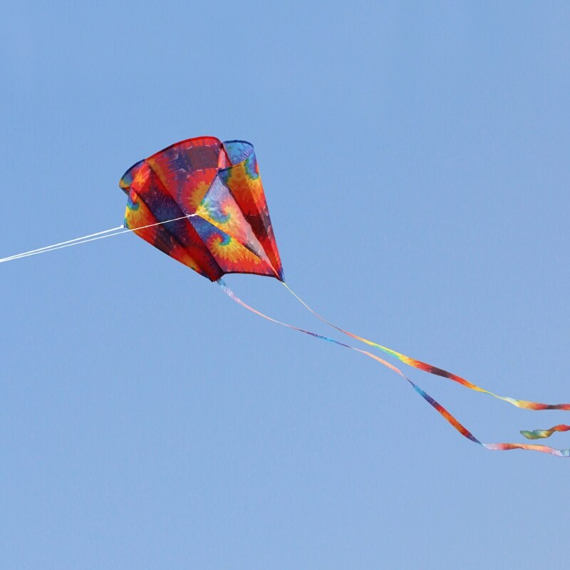 Happyy baby regenbogen-gleitschirmdrachen mit schwänzen, weiches drachenspielzeug, inklusive 30m drachenleinen