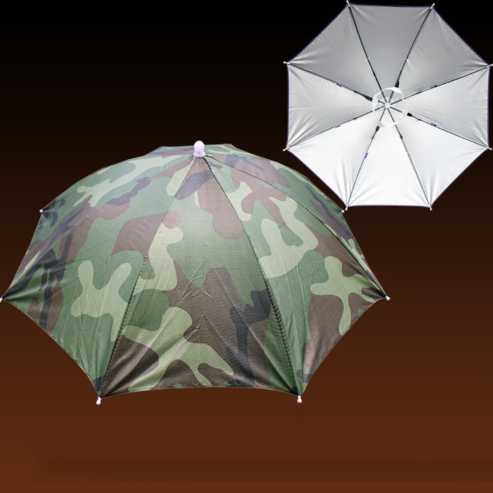 6 Colors Outdoor Camouflage Foldable Sun Umbrella Hat Golf Fishing Camping Headwear Cap Head Hat outdoor Fishing caps