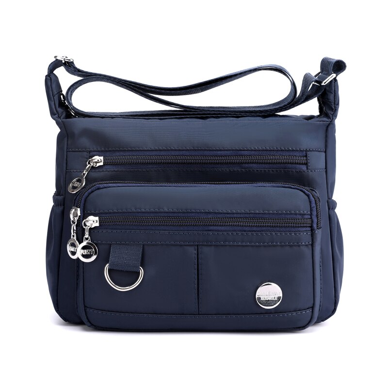 ¡Novedad de ! Bolsos cruzados de gran capacidad para mujer, bandoleras multibolsillos, bolsos de lona de ocio, bolsa de viaje para mujer: Blue