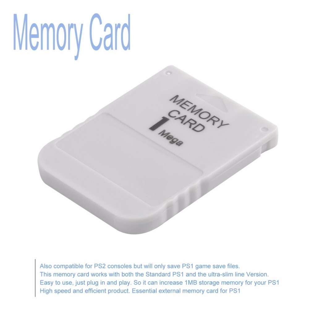 for PS1 Memory Card 1 Mega Memory Card For Playstation 1 One PS1 PSX Game Useful Practical Affordable White 1M 1MB