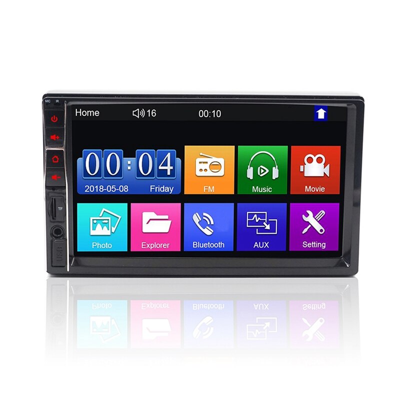 Reproductor MP5 para coche Pantalla de 7 pulgadas, 2 Din, Radio FM, reproductor multimedia, pantalla táctil 7032, Bluetooth, Monitor de marcha atrás, vista trasera