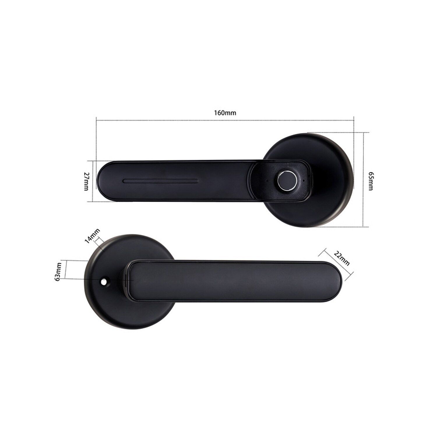 WAFU Fingerprint Handle Key Door Lock for Room Office Smart Lever Door Knob Zinc Alloy Fingerprint Handle Lock WF-017