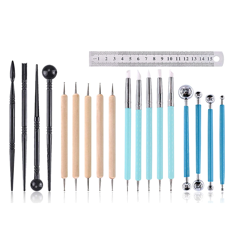 19Pcs Clay Sculpting Tools Kits, Pottery Tools,Plastic Clay Tools,For Making Modeling Clay Fondant Decoration,Clay: Default Title