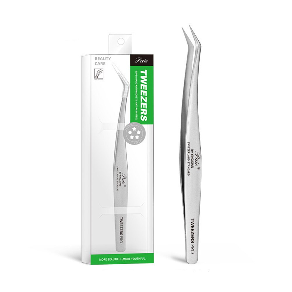 Rvs Wimpers Pincet Professionele Voor Wimpers Extension Gold Decor Anti-Statische Wimper Tweezer Make-Up Tools: Silver 05