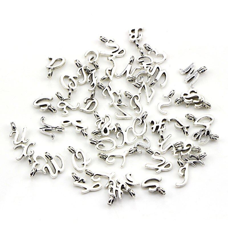 52pcs Initial Charms 26 Engels Alfabet Letter Charm Hangers Voor Vrouwen Man DIY Ketting Armband Sieraden Maken A-Z