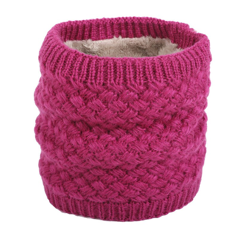 Bufanda de lana con degradado para hombre y mujer, Bandana Unisex de tejido sólido cálido, diadema de terciopelo, de invierno: CO Rose red
