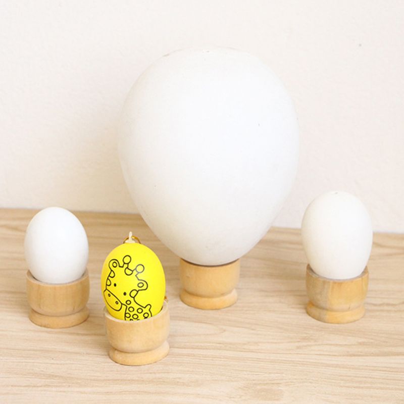 5 stk. ikke-giftige enkle umalet bærbare køkkenredskaber ægkop træopbevaringsholdere til køkkenindretning æg hotelrestaurant s