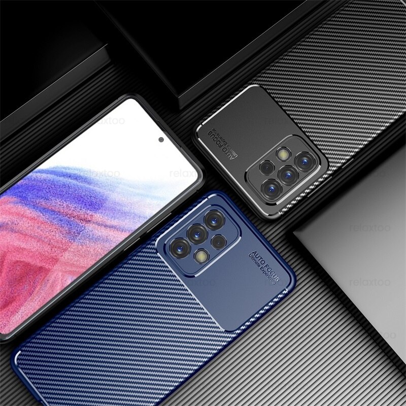 Para samsung galaxy a53 5g caso matte fibra de carbono volta capa sumsung um 53 53a 2022 SM-A536B/ds 6.52 &quot;tpu macio à prova de choque fundas