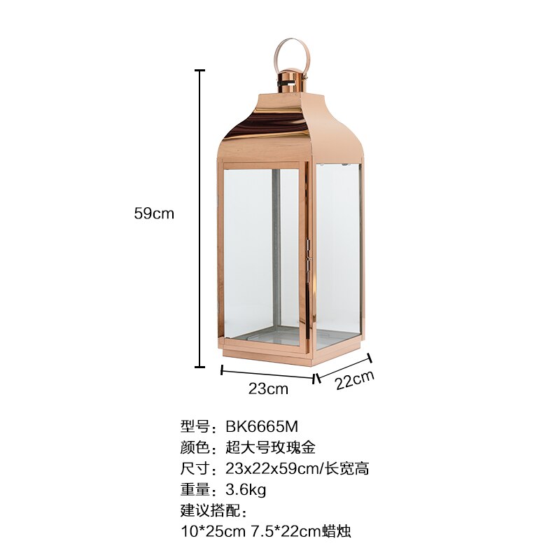 Glas jern lysestage metal vind lampe vindtæt lysestager gulv lys lanterne bryllup kandelaber portavelas dekoration