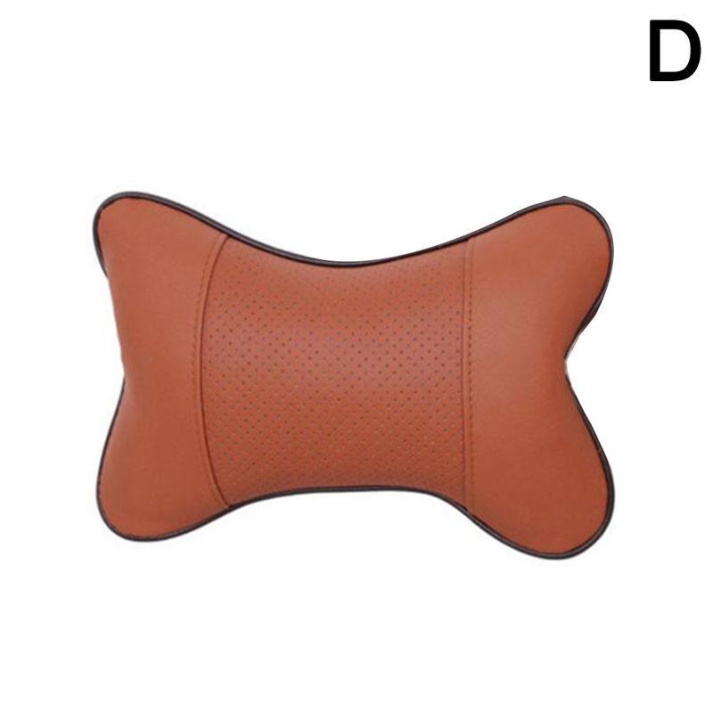 Car Pillow Auto Interior Accessories Car Headrest PU Leather Neck Headrest Protector Four Season General Purpose Car Neck Pillow: brown