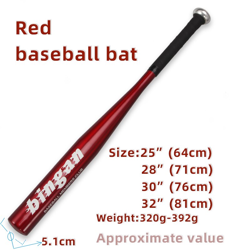 Aluminum Alloy Baseball Bat softball bat 25 inches 64 CM High Strenght Training black red white blue colors Bit Hardball Bats: Red / 28 inch(70-71cm)