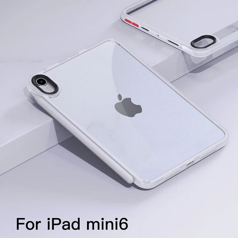 Voor iPad Mini 6 A17 Pro 2024 Case Luxe Ultra Dunne Schokbestendige TPU + Acryl Beschermende Clear Back Bumper Cover voor iPad Mini 7: Ipad Pro 12.9 / Clear