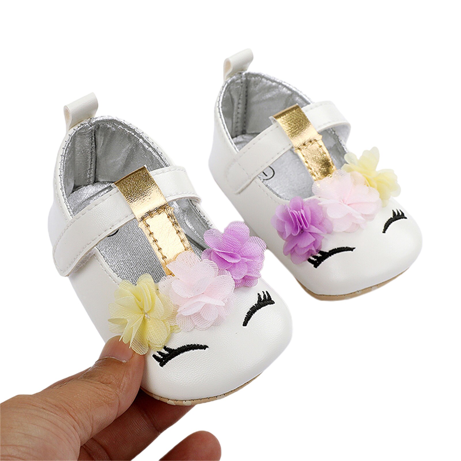 Doux bébé fille princesse chaussures fleur Mary Jane chaussures plates mocassins semelle souple antidérapant en cuir PU chaussures Prewalkers pour la fête quotidienne