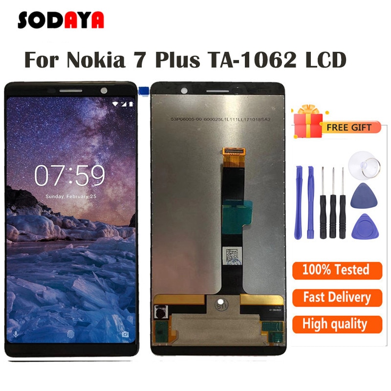 6&#39;&#39; Black LCD For Nokia 7 Plus LCD Display With Touch Screen Digitizer Assembly TA-1046 TA-1055 TA-1062 lcd