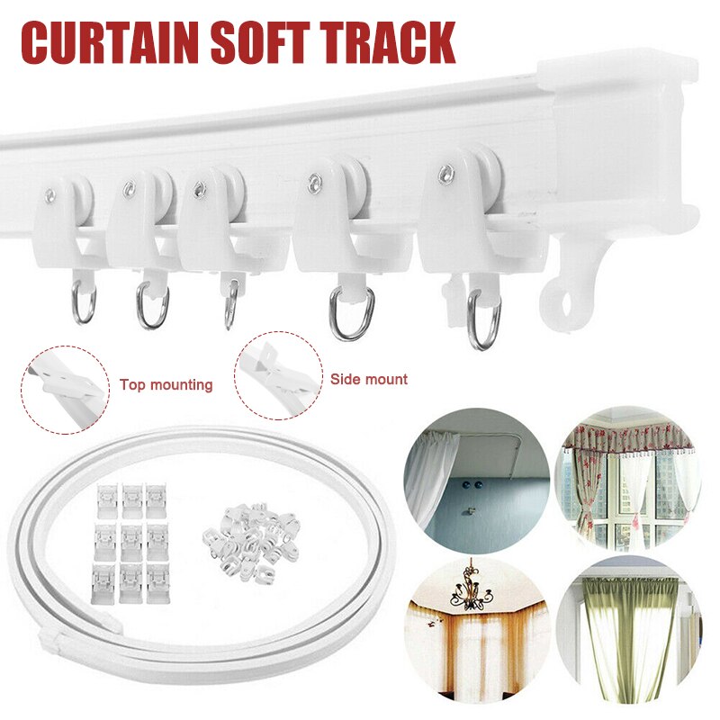 2/2.5/3/4/5/6M Flexibele Cuttable Mini Buigbare Mute Gordijn Track Rails Voor Verstelbare rechte Erker Gordijn Tracks Tool