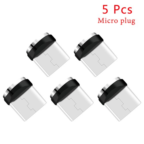 1Pcs/3Pcs/5Pcs Magnetische Tips Voor Telefoon Oplader Vervangende Onderdelen 360 Graden Rotatie Magnetische tips Oplaadkabel Adapter: 5pcs For micro