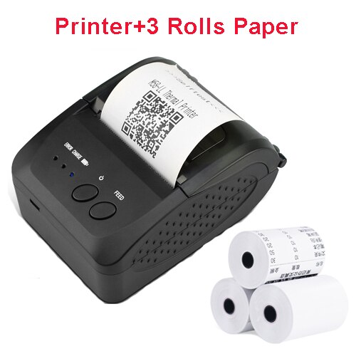 Bærbar bluetooth termisk skriver mini pos kvitteringsskriver for mobiltelefonlomme 58mm regningsmaskin for supermarked: 5809dd papirer / Eu-plugg
