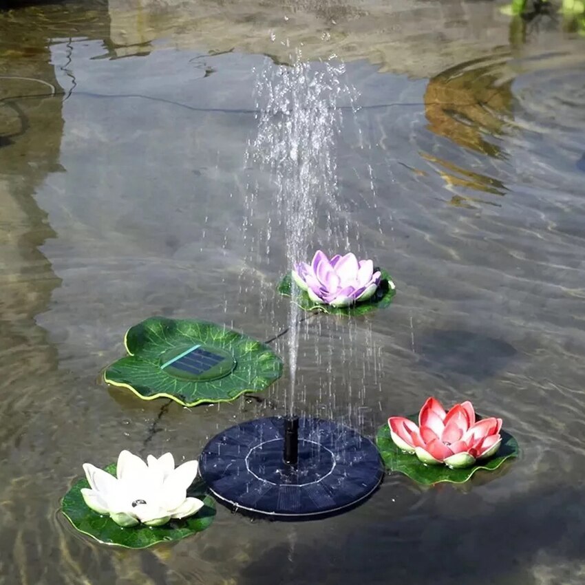 Small Solar Water Fountain Pool Pond Waterfall Fountain Garden Decoration Outdoor Bird Bath Solar Powered Fountain Floating Wate