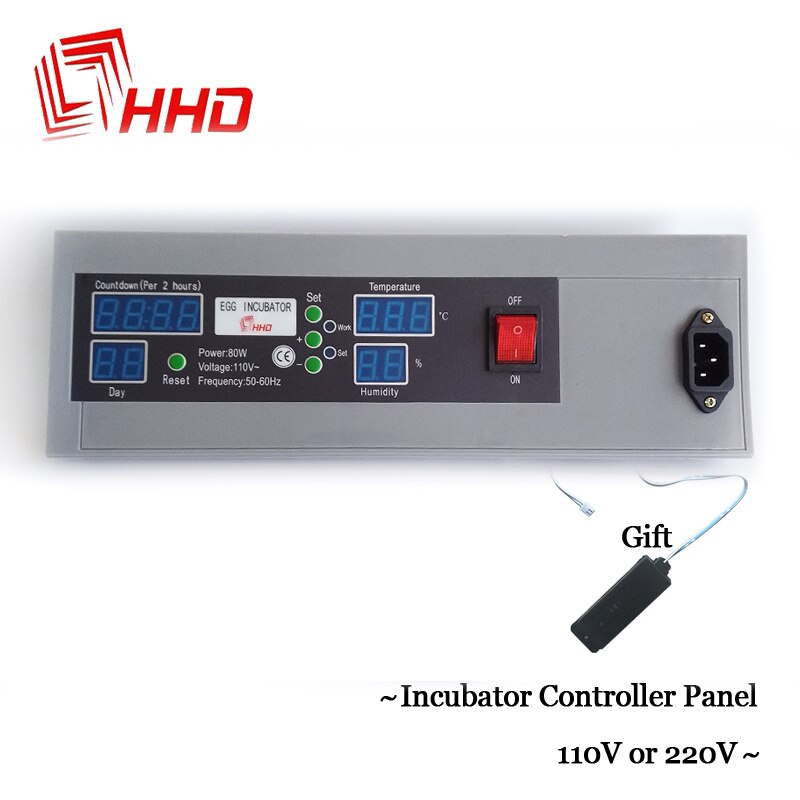 Hhd broedmachine onderdelen 48 96 digitale automatische temperatuurcomputer kippeneieren broedmachine bedieningspaneel 110v 220v vochtigheidssonde
