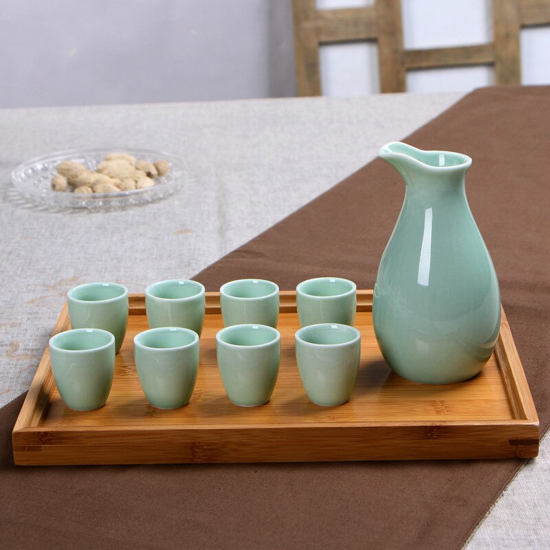 Japansk stil keramisk sake gryde kopper sæt vin spiritus spiritus flaske kolbe kop sæt skyld vin sæt