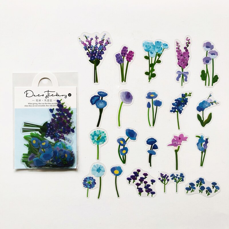 40PCS /Pack Blue Butterfly PVC Craft Sticker Notebook Diary DIY Decoration