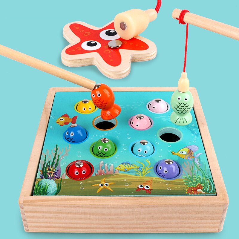 per bambini Giocattoli di Legno Giochi Giocattolo di Pesca Magnetica Gioco per Bambini 3D Pesce Capretti Del bambino Educativi Giocattoli tutto'aria Aperta Divertenti Ragazzi Della Ragazza Regali
