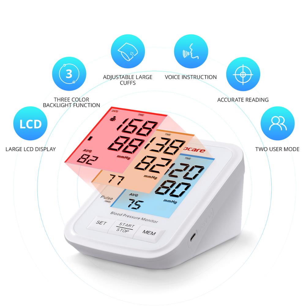Sinocare Automatic Upper Arm Blood Pressure Monitor 823 Digital Blood pressure monitor 24-34cm