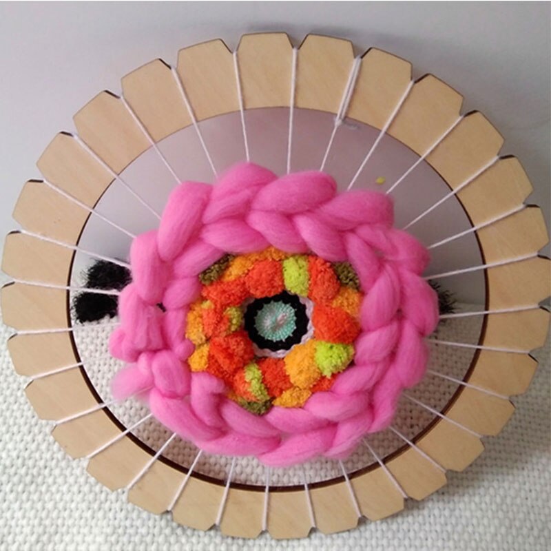 Kids DIY Circulaire Weefgetouw Speelgoed Hand-Breien Houten Speelgoed Kinderen Weven Machine Educatief Speelgoed Geweven Speelgoed