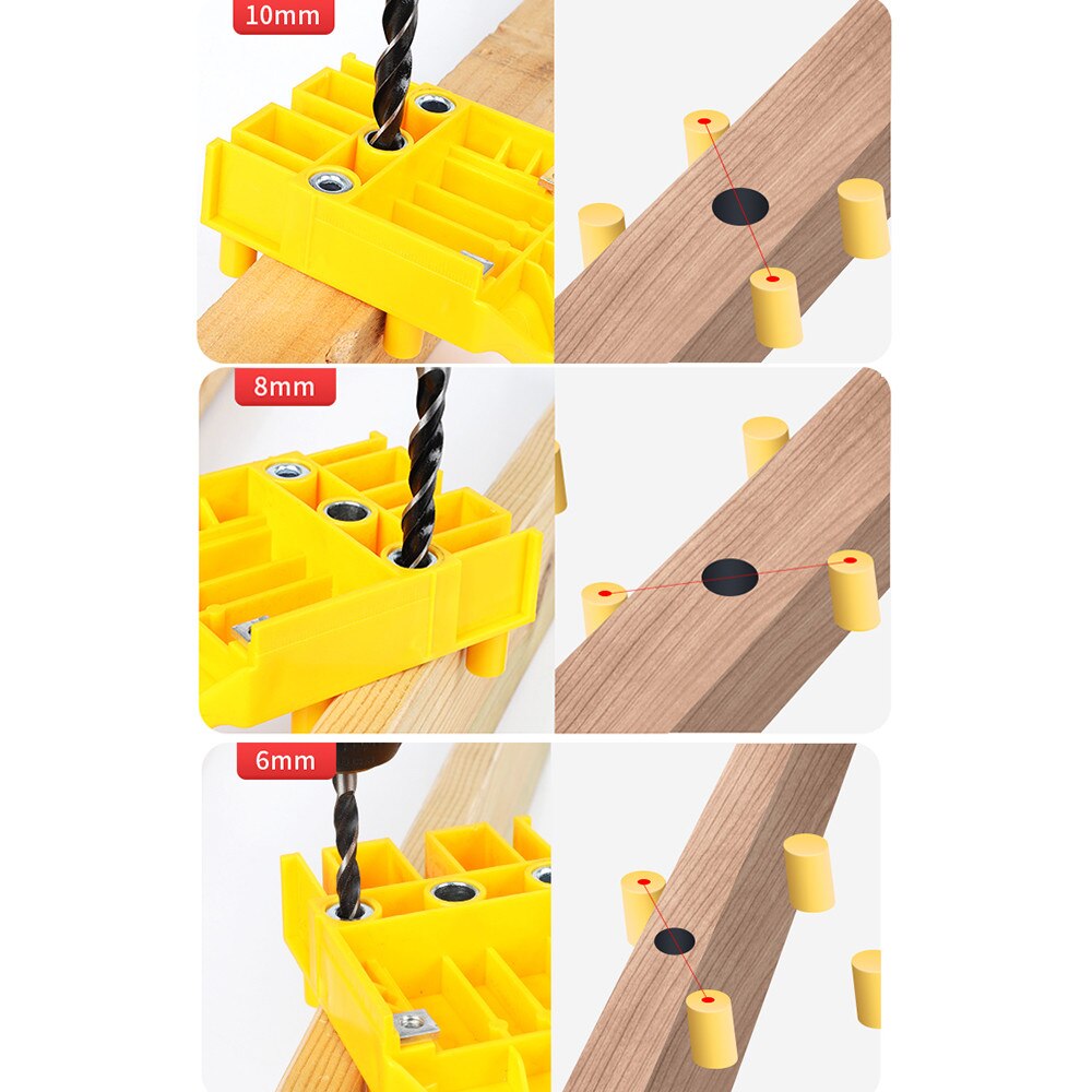 Woodworking Punch Locator Carpenter Job Tools Hand Tools Handheld 6/8/10mm Drill Bit Hole Puncher For Cross Dowel Drill Jig