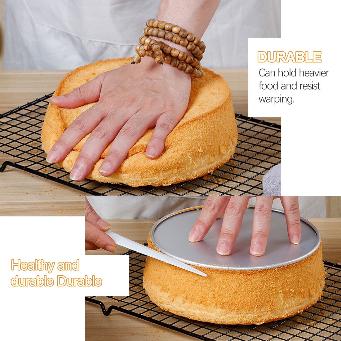 Griglia di raffreddamento per torte in metallo antiaderente in acciaio inossidabile biscotti a rete biscotti supporto per asciugatura del Pannello strumenti per teglia da cucina