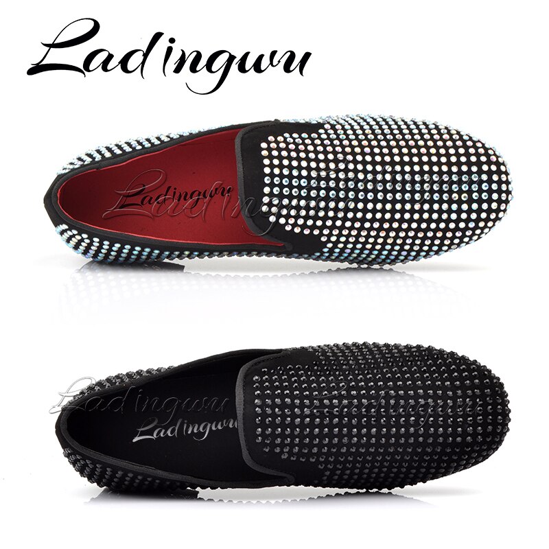 Ladingwu Latin Dance Schoenen Mannen Suède Strass Stijldansen Schoenen Mannen Zachte Bodem Sociale Partij Schoenen Indoor Sportschoenen