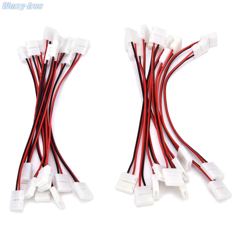 1/10Pcs PCB Cable 2 Pin LED Strip Connectors 3528/5050 8mm/10mm Width PCB Ribbon Adapter