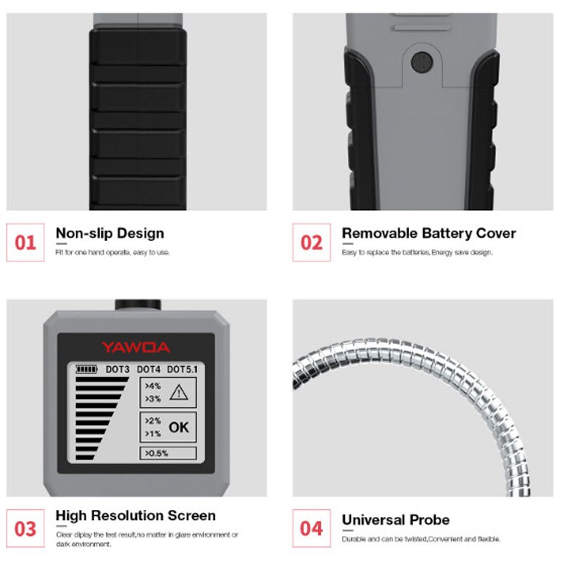 Ediag Auto Remvloeistof Digitale Tester BF100 BF200 Met Hoge Resolutie Scherm Remvloeistof Tester Voor Dot 3 DOT4 DOT5.1 bf 100
