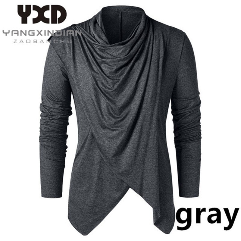 Strik til mænd mænd asymmetrisk cardigan afslappet strikket mand trøjer sjalkrave åben front overlap herre sweater