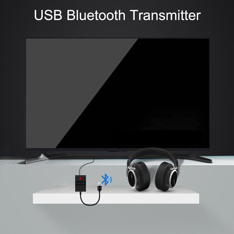 VAORLO 3-IN-1 Bluetooth Audio Transmitter USB 3.5MM AUX Optical Fiber SPDIF Stereo Music Wireless Adapter For TV PC PS4 XBOX BT