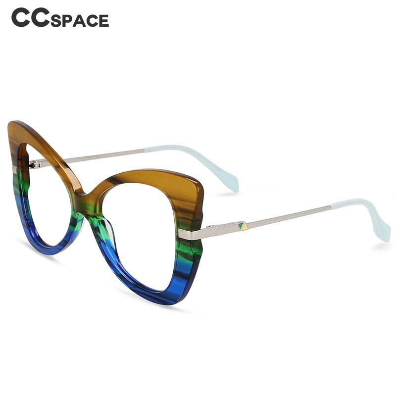 54326 Retro Big Frame Acetate Metal Mixed Frame Glasses Ladies Trend Butterfly Frame Computer Glasses Frame