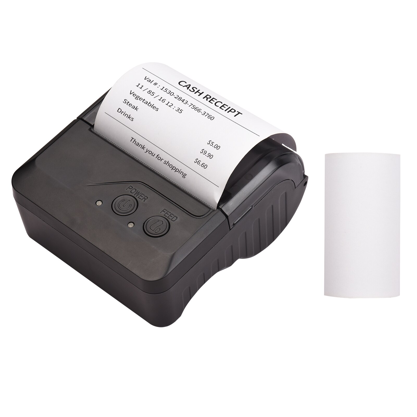 Portable BT 80mm Thermal Receipt Printer Personal Mini Bill POS Mobile Printer with Rechargeable Battery Support ESC/POS: Default Title