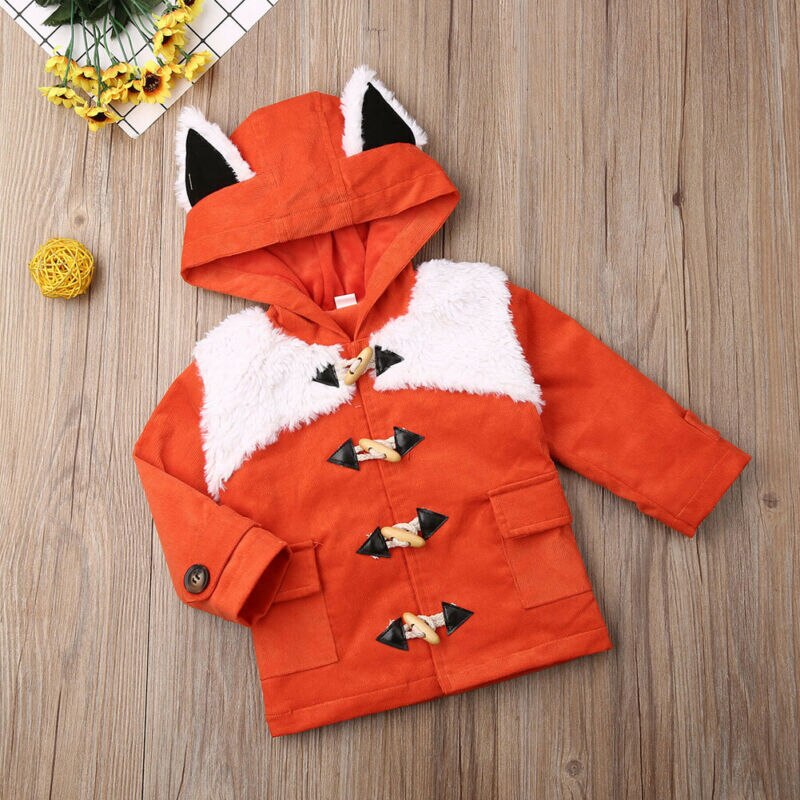 Criança meninas menino 1 t-6 t inverno quente com capuz botão casaco outerwear roupas