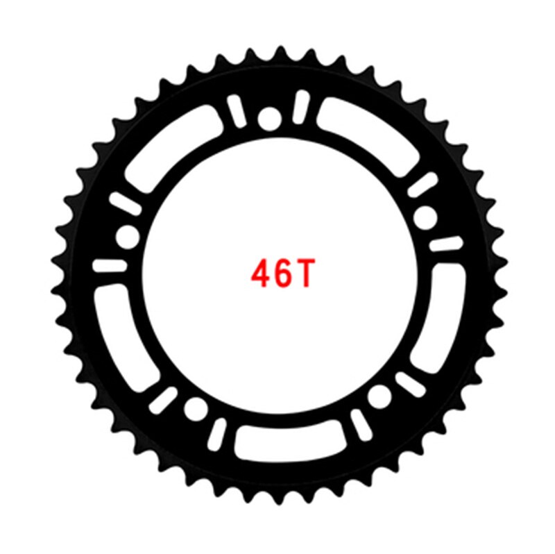 Fixed Gear Bicycle Chainring Single Speed Bike 130 BCD Chain Wheel Fixie 44T 46T 48T 1/2X1/8&quot; Crankset Plate BIke Spare Parts: 46T BK