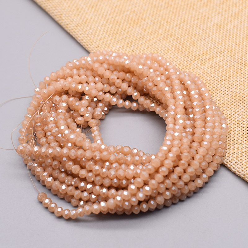 Shiny Color 4mm Rondelle Crystal Glass Beads Faceted Loose Spacer Glass Beads for Jewelry Making DIY Bracelet: Clear