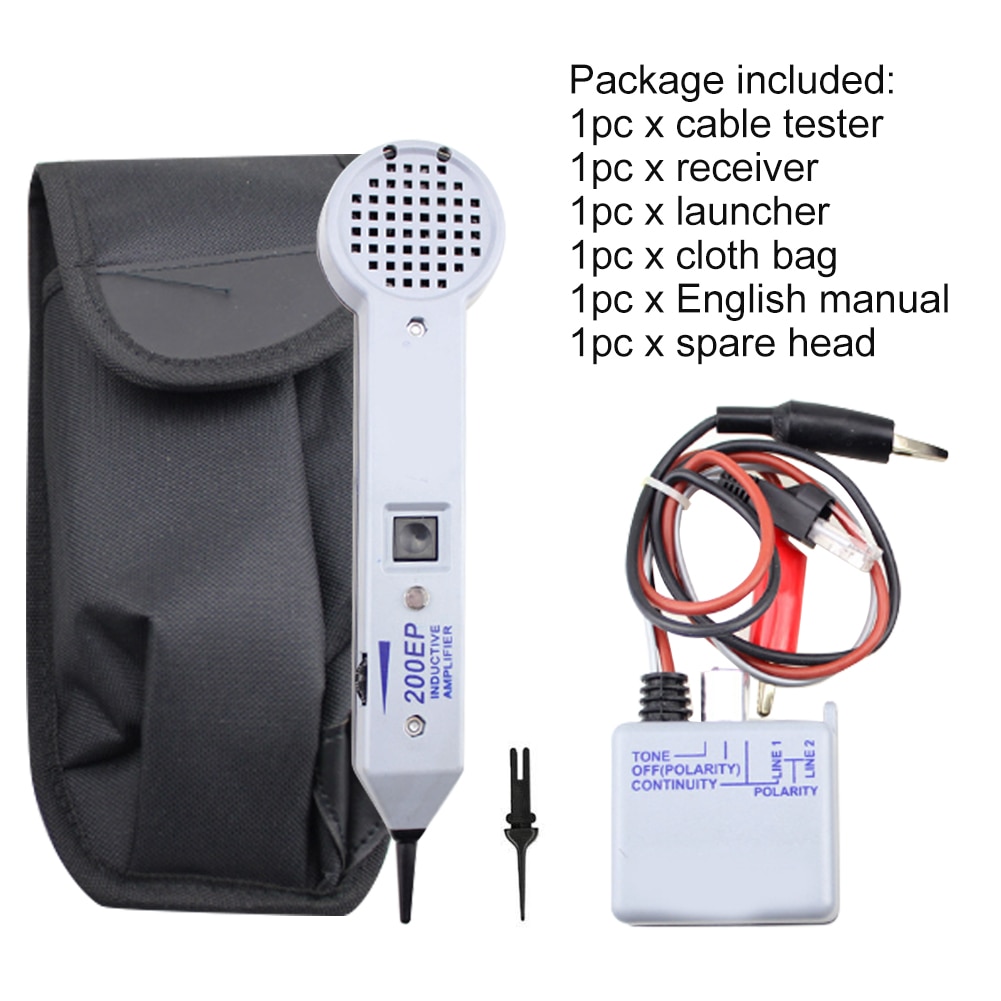 Kit de generador de tono portátil 200EP, buscador de línea, práctico hogar , amplificador inductivo, rastreador de Cable, probador de trazadores
